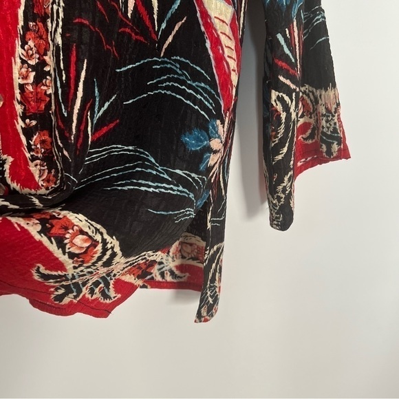 CITRON Silk Floral Button-Down Blouse XS - Picture 5 of 8